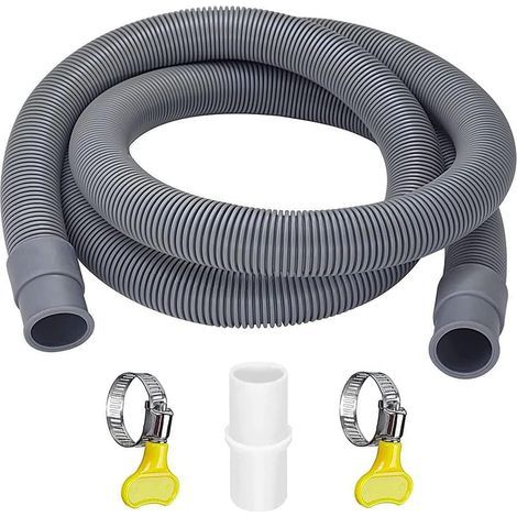 Flexible D'évacuation Universel, 3M Tuyau de Vidange pour Machine à Laver, Tuyau de Vidange Lave Vaisselle pour Sèche-Linge, Lave-Vaisselle (1/5)