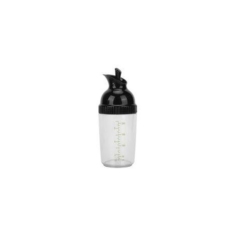 Shaker à vinaigrette, flacon doseur en plastique transparent de 200 ml, noir (1/5)