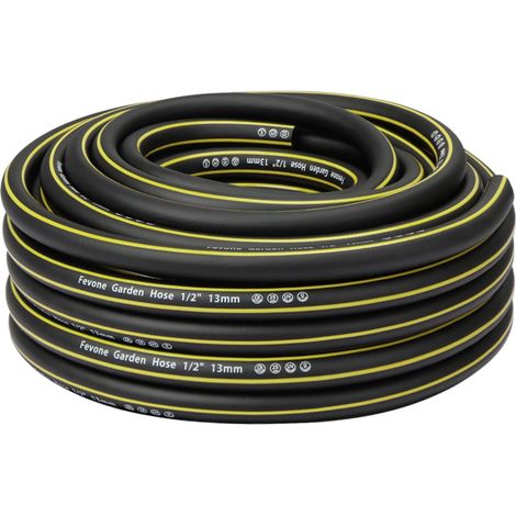 Garden Hose 20 m 13 mm (1/2 Zoll) 4 Layers 25 Bar Heavy Duty Durable Portable Outdoor Compressor Flexible Garden Hose Anti-Bend Black/Yellow (1/5)