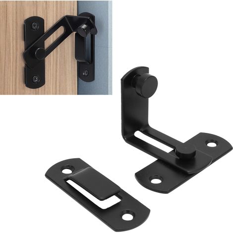 Verrou de Porte Coulissante Style Grange Américain en Acier Carbone pour Portes et Fenêtres