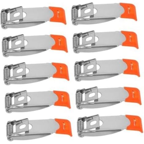 CSPARCV 51x18mm 10 Stück Downlight-Federklemmen, Stahlfederbefestigungen, Deckenpaneelleuchten, LED-Deckenpaneellampenklemmen, Zubehör für Einbauleuchten, Orange (1/4)