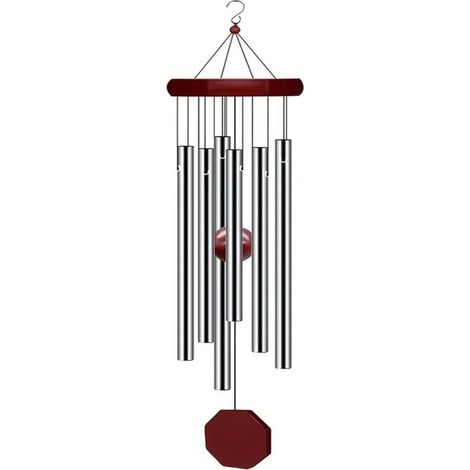 Windspiel 70 cm – Gartenwindspiel, 6 Aluminiumrohre, Metall, Außendekoration (1/5)