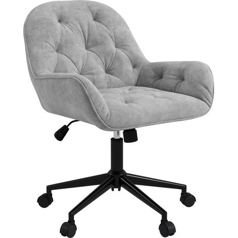 Chaise de bureau réglable en hauteur pliable grise pour salon bureau, d'ordinateur, hauteur, aspect velours, (1/5)
