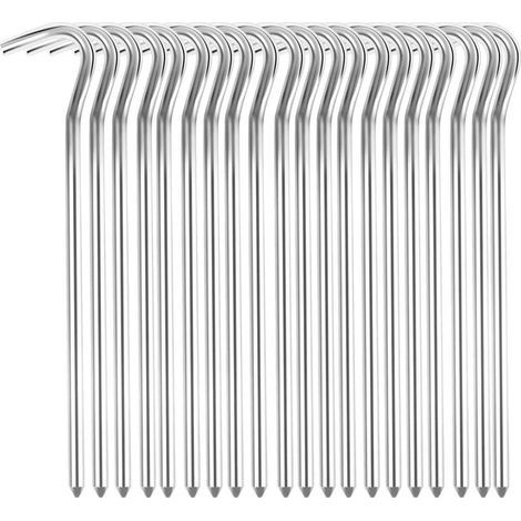 Sardine Tente 20 pièces, Piquets de Tente en Aluminium 18cm, Sardines Camping, Sardines Piquet Tente, Piquet de Tente pour Sols durs, Idéal pour Le Jardinage, Le Camping, la Pêche et Les Tentes-Muntra (1/5)