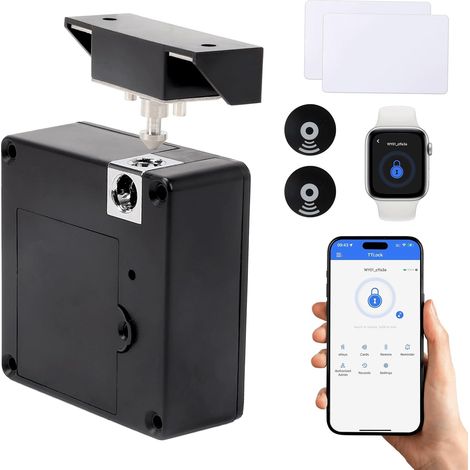 Serrure D'Armoire Intelligente Nfc, Verrou De Tiroir Intelligent, Serrure éLectronique Intelligente Nfc Pour Armoire, Sans Clé, Sans PerçAge, Pour Armoire, Tiroir, Casier, Placard (1/5)