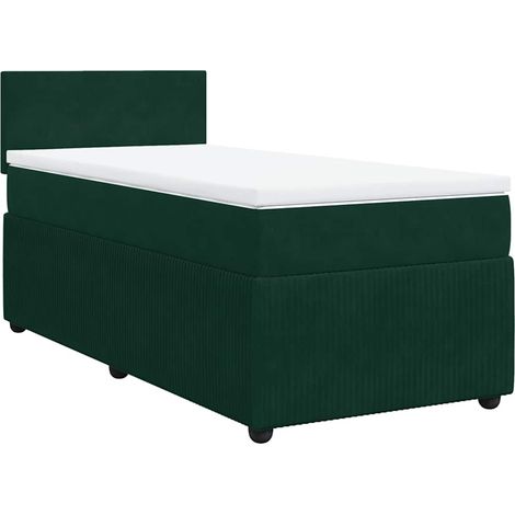 Maison Exclusive - Boxspringbett mit Matratze Dunkelgrün 90x190 c