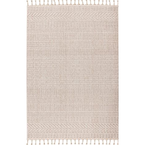 Tapis beige intérieur robuste et facile à nettoyer - 170 x 120 cm (1/5)