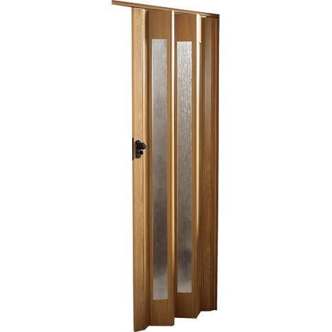 Porta A Soffietto In Pvc E Polistirene Con Inserti In Ps 85x215cm Noce (1/5)