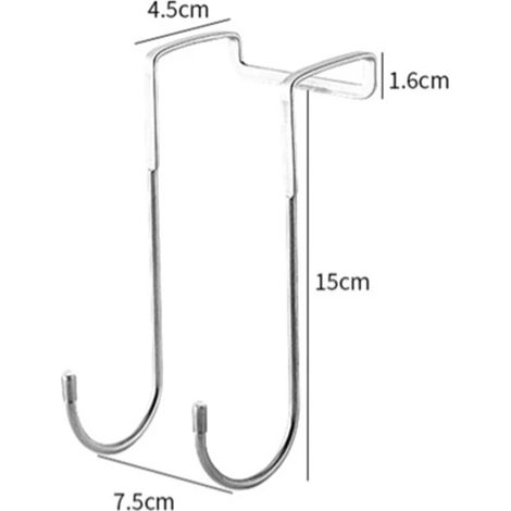 Crochet de porte en forme de S (1 pièce - Grand modèle) en acier inoxydable 304, pour ranger vos clés et autres accessoires de rangement sans perçage pour la maison, la cuisine et la salle de bain. (1/5)