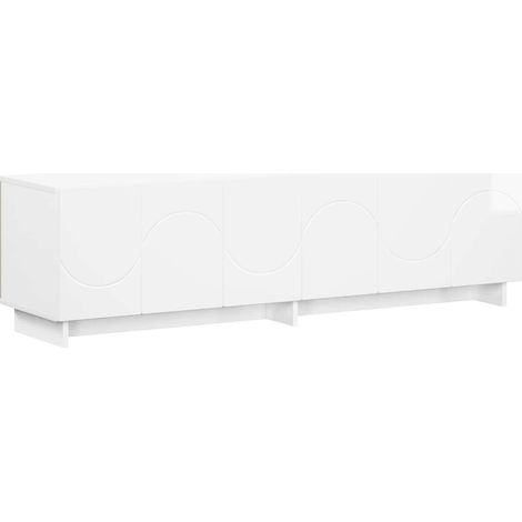 TV Stand 140 x 34.5 x 40 cm High Gloss White Engineered Wood vidaXL