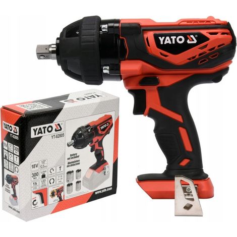 Llave de impacto Yato para ruedas, inalámbrica, 18 V, 1/2", 300 Nm, modelo YT-82805.