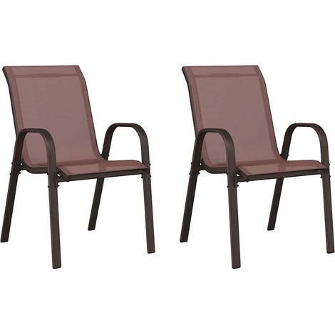 Maison Exclusive - Stapelbare Gartenstühle 2 Stk. Braun Textilene