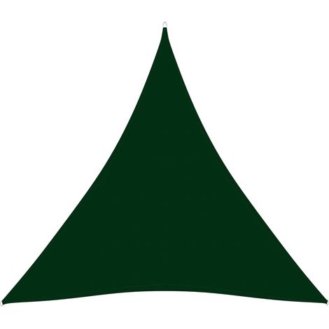 Voile de parasol Tissu Oxford triangulaire 6x6x6 m Vert foncé (1/5)