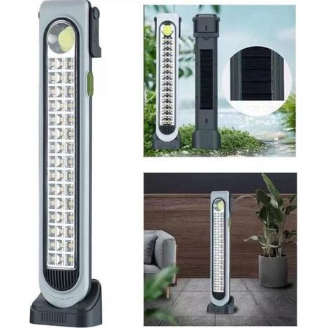 Trade Shop - Torcia Lampada Di Emergenza Con Pannello Solare 45led Luce Bianca Ricaricabile - (1/5)
