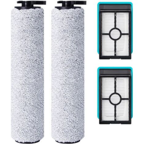 Rouleau de brosse de rechange et filtre HEPA pour Bissell CrossWave HF2/3845N/3831 Aspirateur Balai Laveur à Câble, 2 rouleaux de brosse + 2 filtres HEPA (1/5)