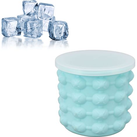Seau à glace en silicone pour boissons, champagne, vin rouge, bière, bar extérieur, machine à glaçons ronde, seau à vin, petit seau à glace (1/5)