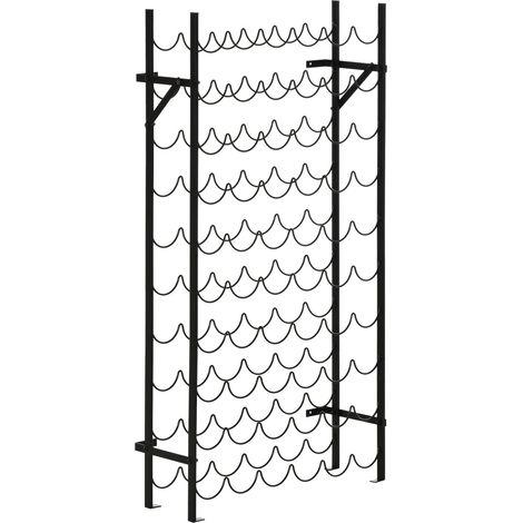 Weinregal Für 60 Flaschen Wandmontierbares Flaschenregal, Weinständer Metall, Schwarz
