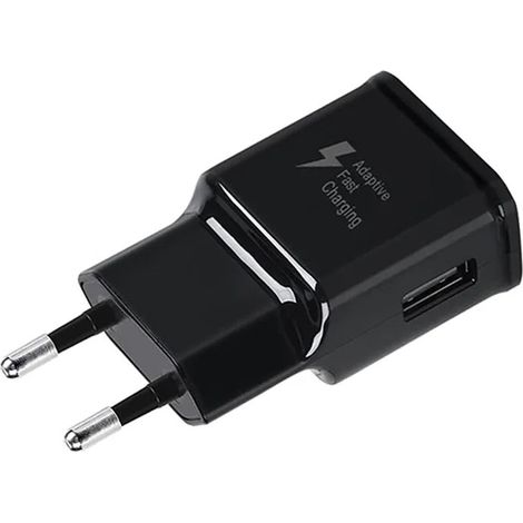 Ortviai – USB-C-Ladegerät 15 W mit 1,2 m Kabel – Reiseadapter Schnellladung 9 V/1,67 A, EU-Stecker, schwarz – kompatibel mit Samsung Galaxy S10, S9, S8, Note und A-Serie (1/4)
