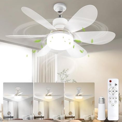 Ventilatore da soffitto con luce, portalampada e telecomando, ventilatore a vite da 20 pollici, attacco E26, luce dimmerabile 3000K 6000K 40W per camera da letto, cucina (1/5)