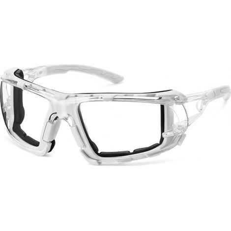 Lunette de Protection Travail, Lunettes de Sécurité, Anti-rayures, Anti-buée, Enveloppantes, Design avec un Style Unique et Moderne, homme & femme(Blanc) (1/2)