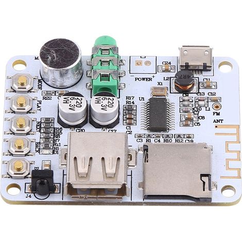 Nouveau récepteur audio Bluetooth, amplificateur de microphone, décodeur USB TF FM MP3, lecteur WMA, WAV et FLAC n° 1 (1/5)