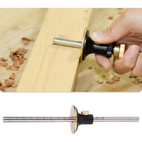 Jauge de traçage de charpentier européenne, outil de mesure manuel pour accessoires de menuiserie (arbre simple) (1/5)