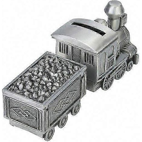 Spardose in Form einer Dampflokomotive im Retro-Stil: Antikes Kohlezugmodell, dekorative Spardose für Kinder und Erwachsene, Wohnaccessoire (1/3)