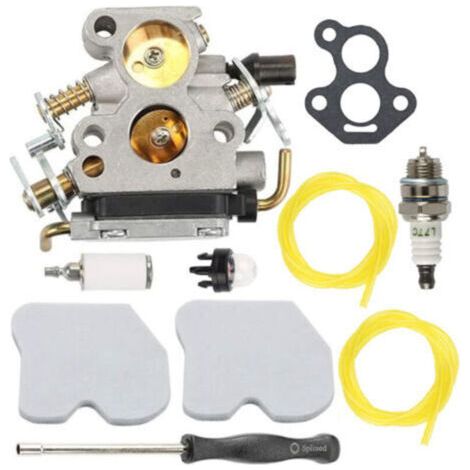 Kit carburateur Husqvarna 235, 236E, 240E Zama C1T-W33, CS2234, GZ380 avec joints, bougies d'allumage et conduites de carburant (1/4)
