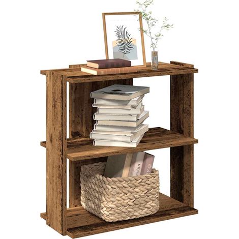 Bücherregal 3 Böden Altholz-Optik 60x30x60 cm Holzwerkstoff