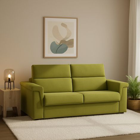 Schlafsofa 2-Sitzer Biscossi, abziehbar, mit Stauraum, in Italien gefertigt, Klappöffnung, 205x95 cm Grün (1/5)