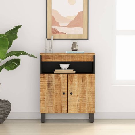 Buffet, Meuble de Rangement, Armoire de Cuisine avec 2 portes 60x33x75 cm bois massif de manguier RDS2199 (1/5)