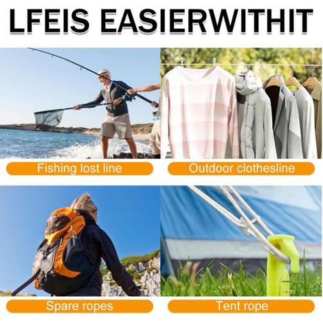 Corde à Linge Rétractable 10 Boucles 20 Pinces, Antidérapante Portable Camping Camping-Car Extérieur Intérieur Cuneary (1/5)