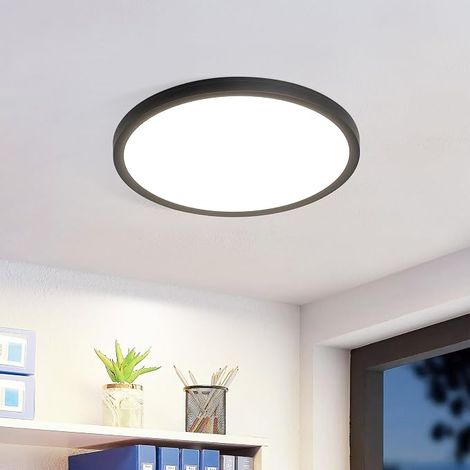 ZMH Plafonnier LED Salle de Bain 15W 18CM Lampe Plafond Noire Plate 4000K Éclairage Moderne pour Cuisine Couloir et Chambre (1/5)