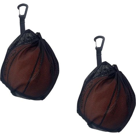 Lot de 2 filets de basket-ball - Tassen de Basketbal - Tissu Oxford+ Maille - Sac de rangement pour ballon - Sacs de sport - Sac de transport en maille avec poche zippée - Pour le basket-ball, le voll (1/4)