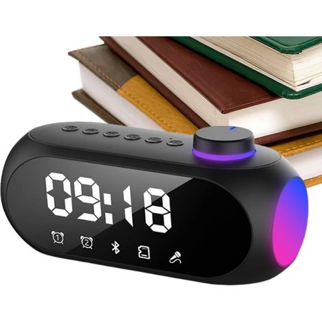 Réveil Haut-Parleur, Réveil Intelligent sans Fil Numérique avec Audio d'Alarme, Horloge De Chambre avec Audio, pour Un Usage Domestique au Bureau de Chevet dans Le Salon Le dortoir l'hôtel ou (1/5)