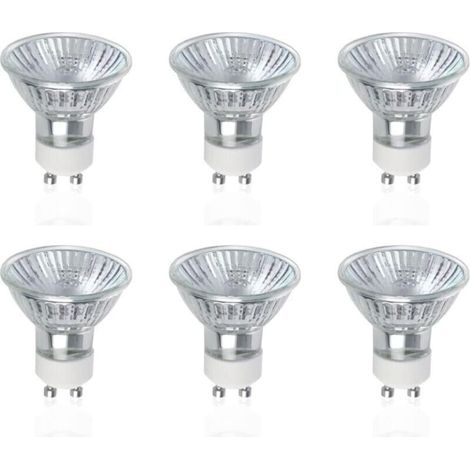 GU10 Ampoules Halogènes, Lot de 6 50W GU10 Spots Halogènes, AC 220V-240V, 700 Lumens, Angle de Faisceau 40°, 2800K Blanc Chaud, Dimmable (1/4)