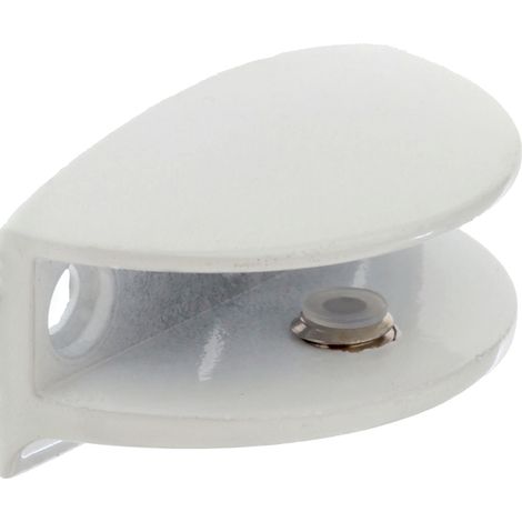 Soporte Fijo para Baldas de Cristal y Madera Fabricado en Zamak Acabado en Blanco Para Baldas con Espesores de 10 mm Medidas 502525 mm Sistema de Fijación Atornillado 1 Unidad -