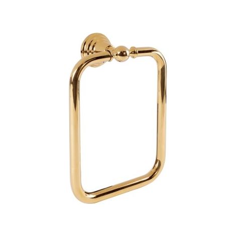 TRES-CLASIC 02463609OR Toallero de anilla cuadrada
 Oro 24K - ref: 02463609OR