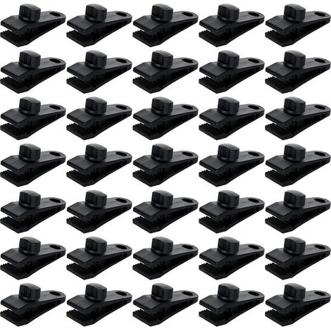 Lot de 30 clips pour bâche de tente, pince de verrouillage pour bâche pour fixation d'auvent, toile d'ombrage de camping, couverture de piscine (1/5)