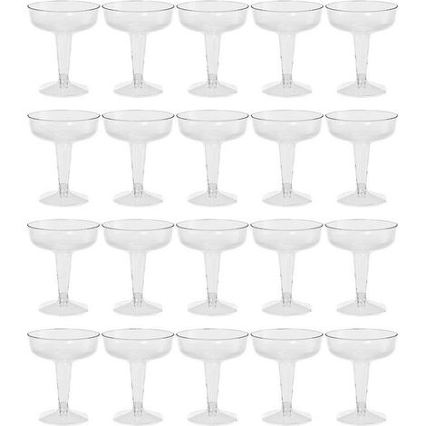 verres à Champagne en plastique transparent, 20 pièces, pour fêtes, tasse en plastique transparent (1/5)