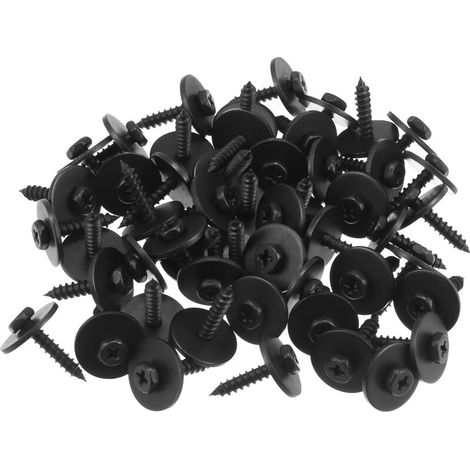 sourcing map 50 Pcs Voiture Vis Corps Pare-Boue Pare-Chocs Capote Clip de Fixation Métal (1/4)