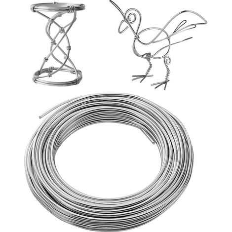 1 pièce fil aluminium 3 mm × 15 m, souple, argent (1/5)