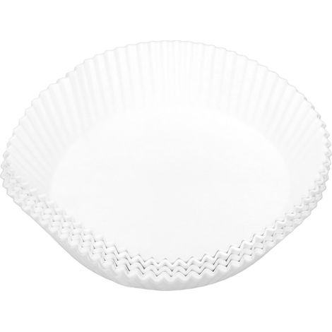 100 Stück 16 x 4,5 cm Einweg-Papierförmchen, weiß, antihaftbeschichtet, Frittier- und Backpapier, rund, für die Küche (1/5)