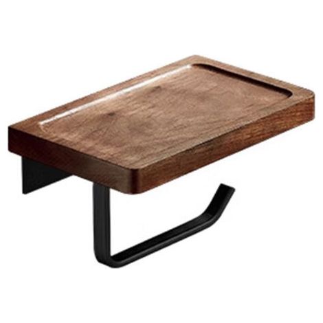Porte-papier toilette avec tablette concave et fixation murale pour étagère en bois (auto-adhésif ou à percer) - pour cuisine et salle de bain