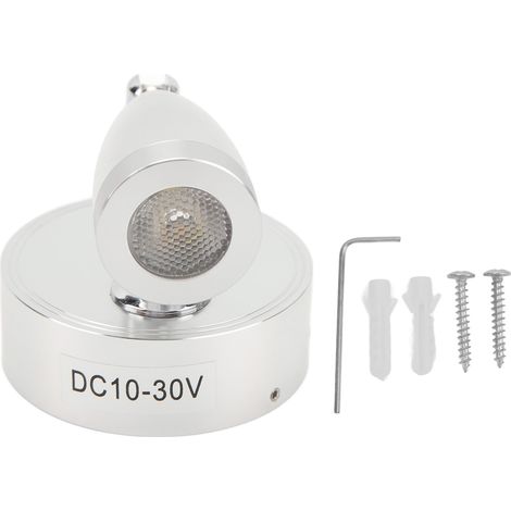 Lampe de lecture LED RV intérieure, veilleuse de chevet pour bateau et yacht, éclairage tactile à 3 températures réglables, 10-30V DC, argenté. (1/5)