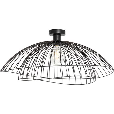 Design-Deckenleuchte schwarz mit doppeltem Schirm 66cm - Pua