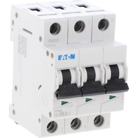 Interruptor automático trifásico D 0,5 A 15 kA CA FAZ-D0.5/3 278880