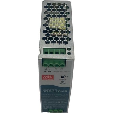 MW MEAN WELL SDR-120-48 Alimentatore DIN RAIL 120W 48V 2,5A Per Automazione Industriale Input 220V 110V