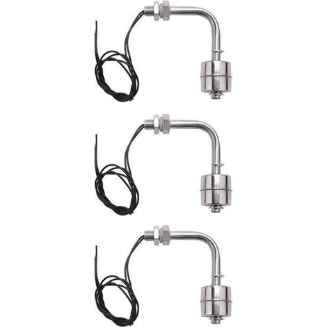 Interrupteur flottant à angle droit en acier inoxydable pour niveau d'eau liquide 3X pour aquarium (1/4)