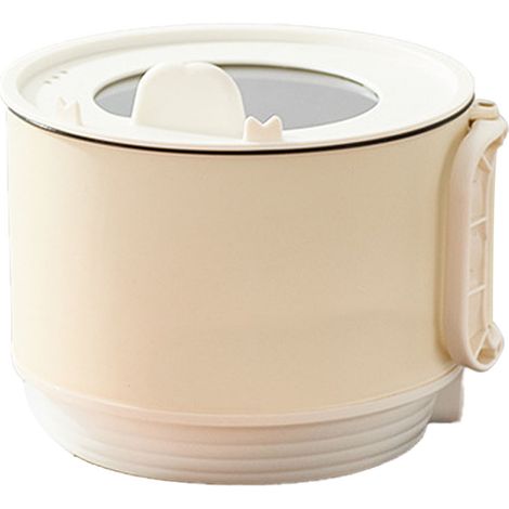 Kleiner elektrischer Reiskocher, tragbarer Topf, schnelles Aufheizen, einfache Bedienung, ideal für Pasta, Suppen, Steaks, Camping, EU-Stecker 220 V, Weiß (1/5)